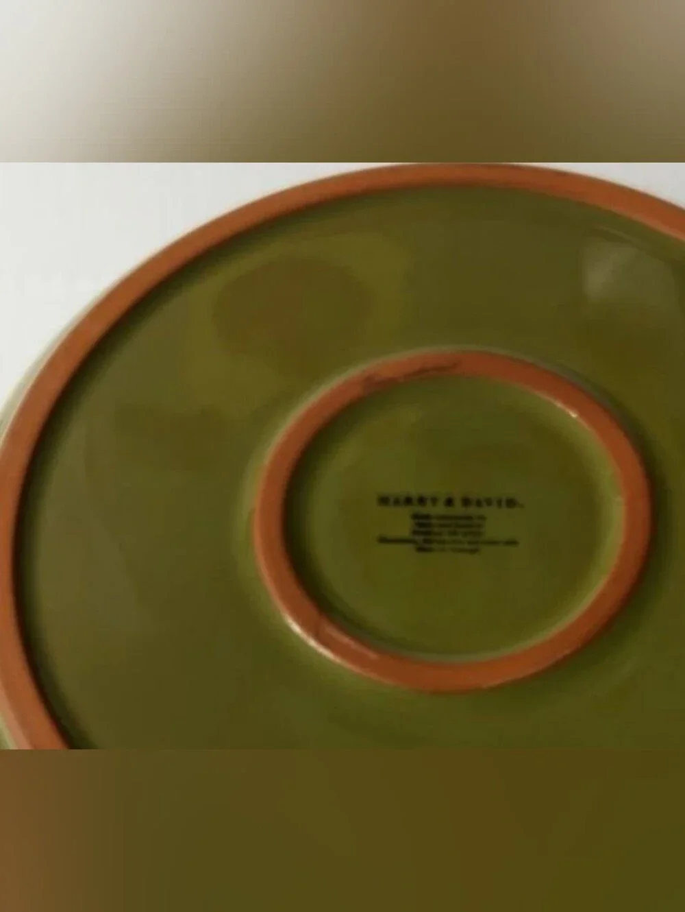 Terracotta Pottery Chip & Dip Serve Bowl Olive/Brown 10.5